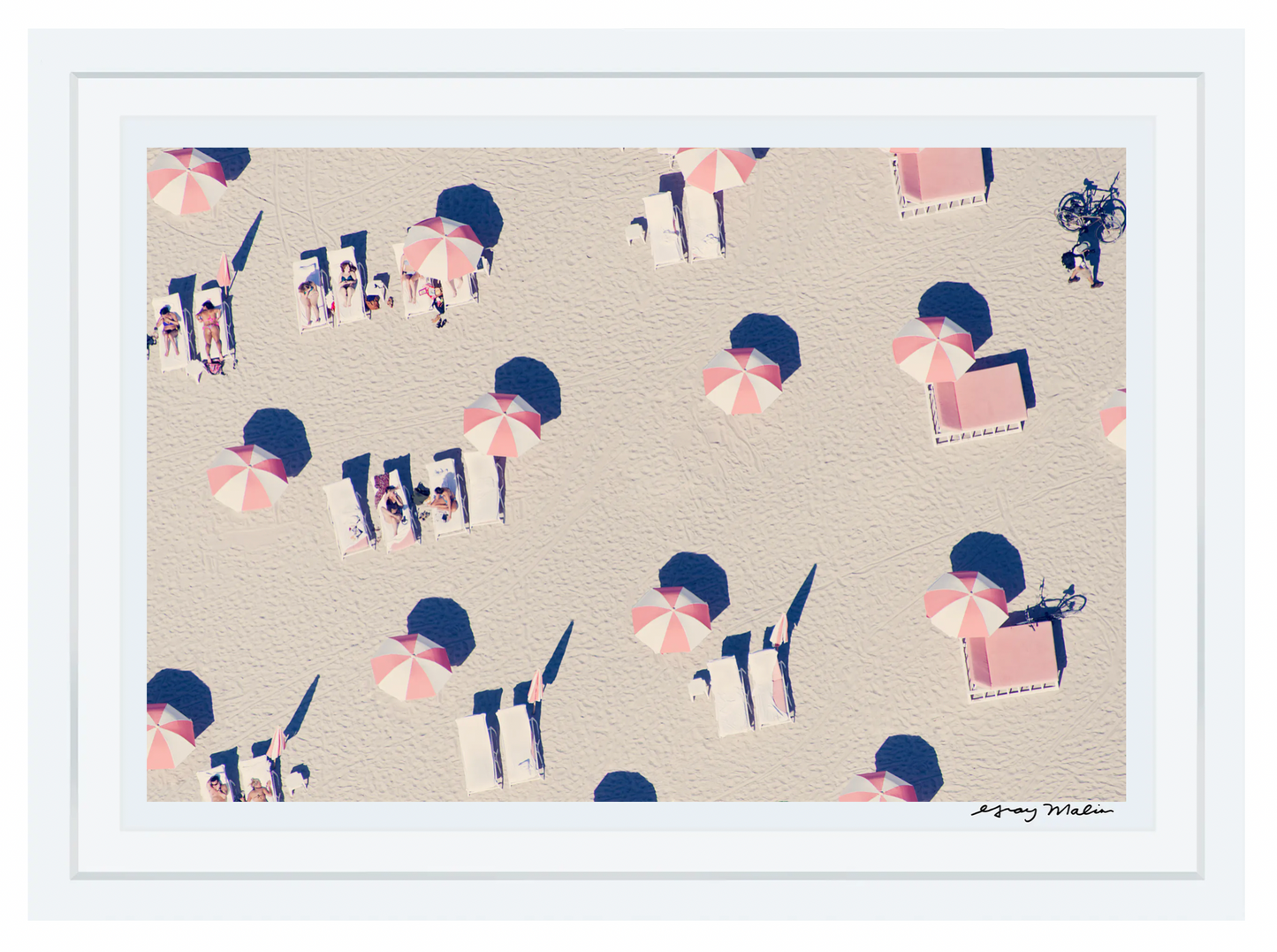 Miami Pink Umbrellas Framed Print