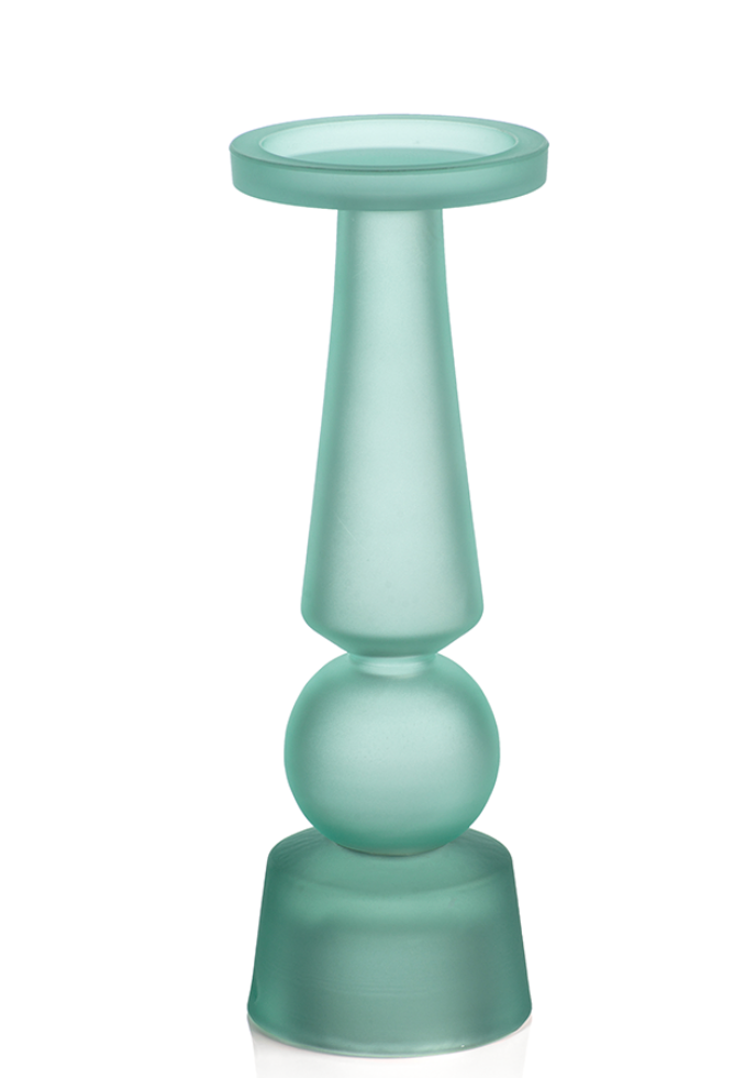 Frosted Glass Pillar Holder - Short