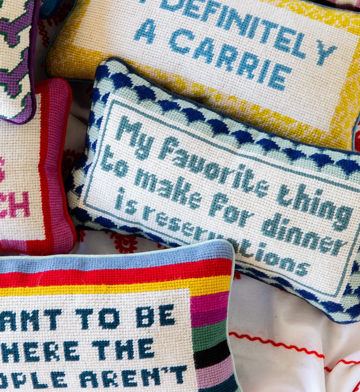 Reservations Needlepoint Pillow