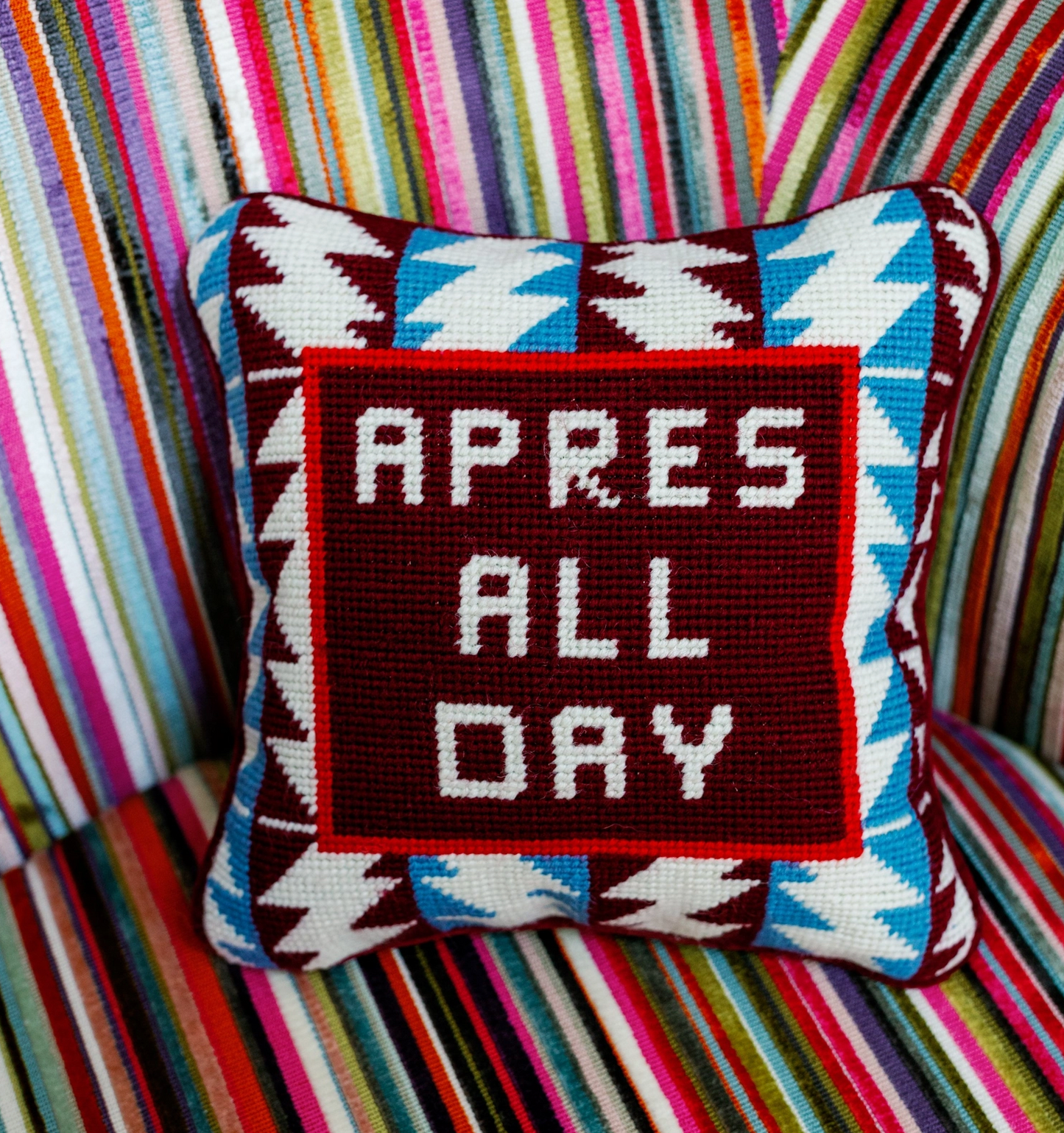Apres Ski Needlepoint Pillow