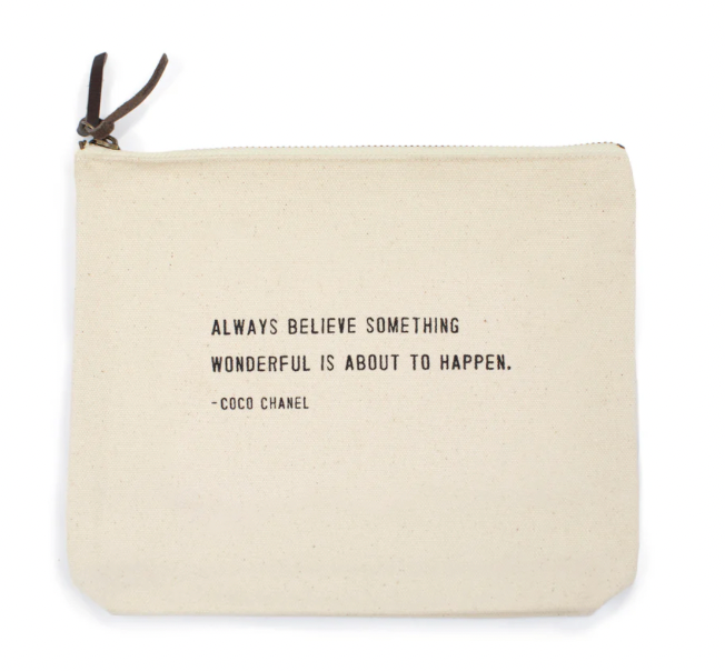 Something Wonderful Canvas Zip Bag