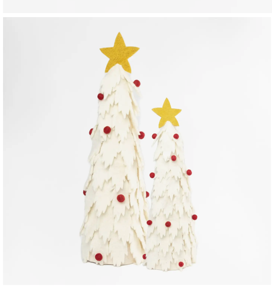 Large White Felt Christmas Tree