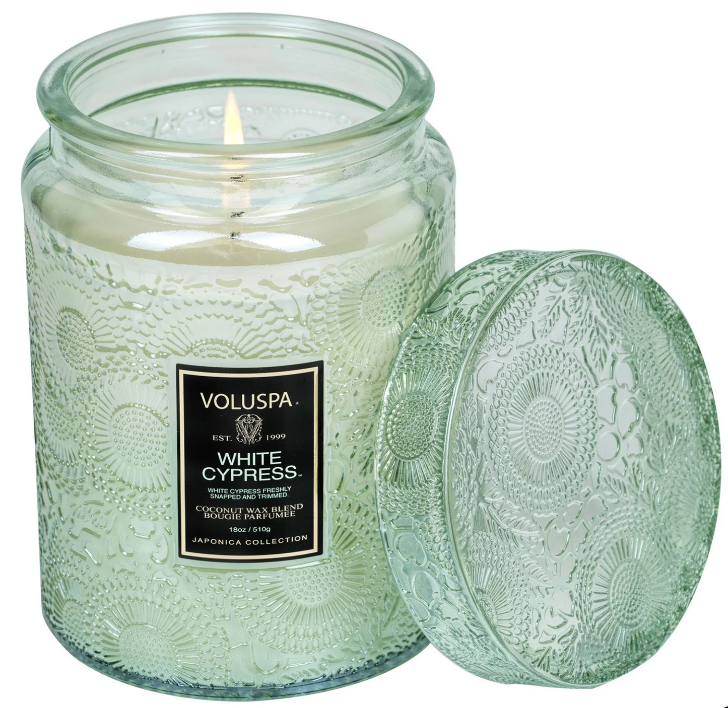 White Cypress 18oz Large Jar Candle