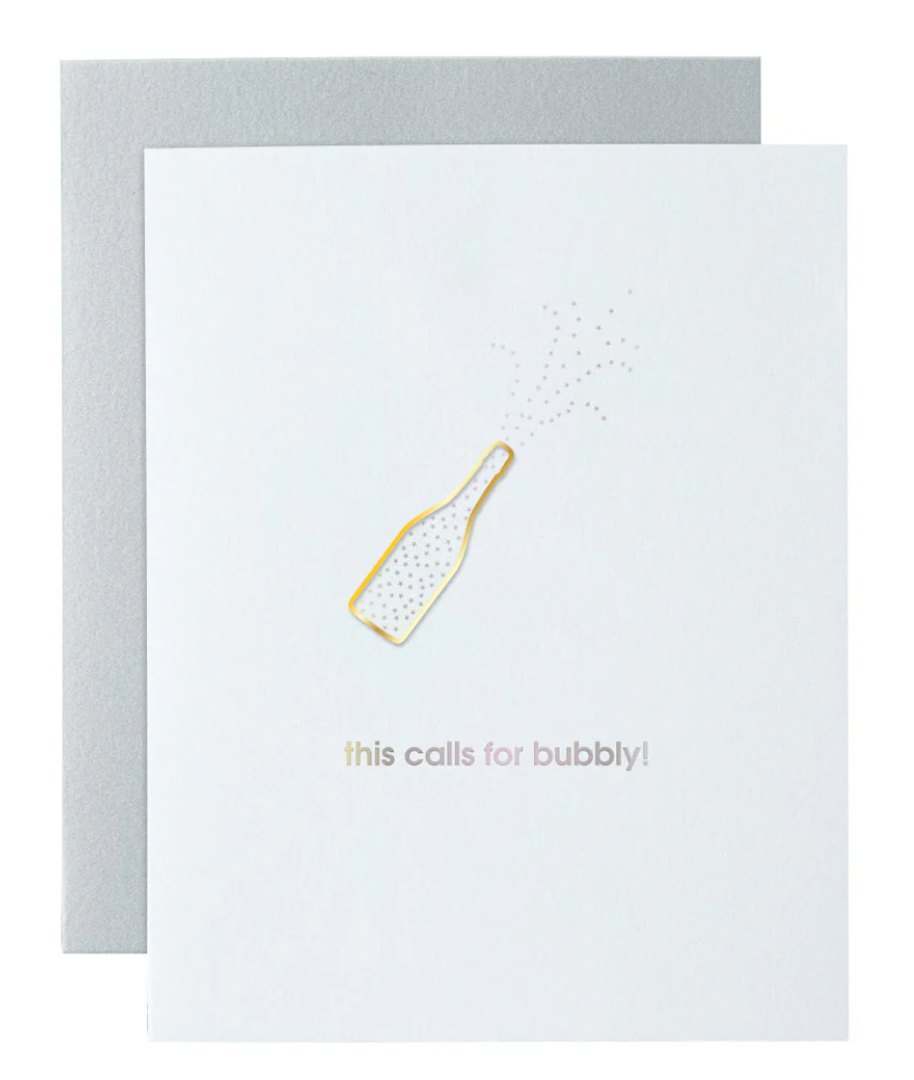 This Calls for Bubbly - Paper Clip Letterpress Card