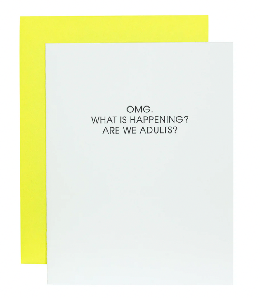 Chez Gagné - OMG Are We Adults - Letterpress Card