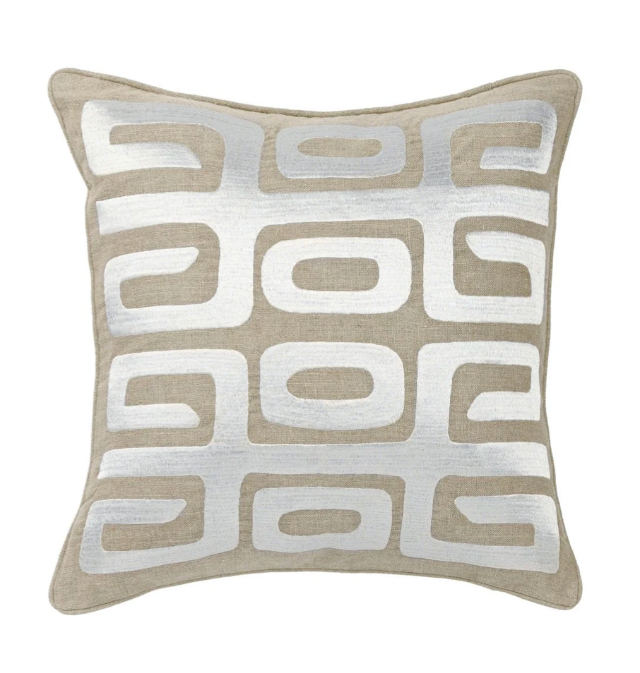 Zelo Tan/Silver pillow 22x22