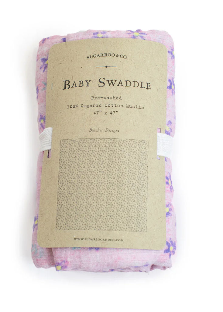 Pink Floral Swaddle Blanket