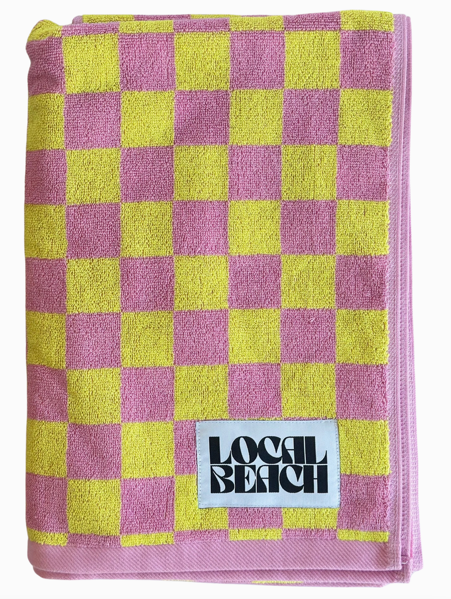 Pink/Citron Checker Towel