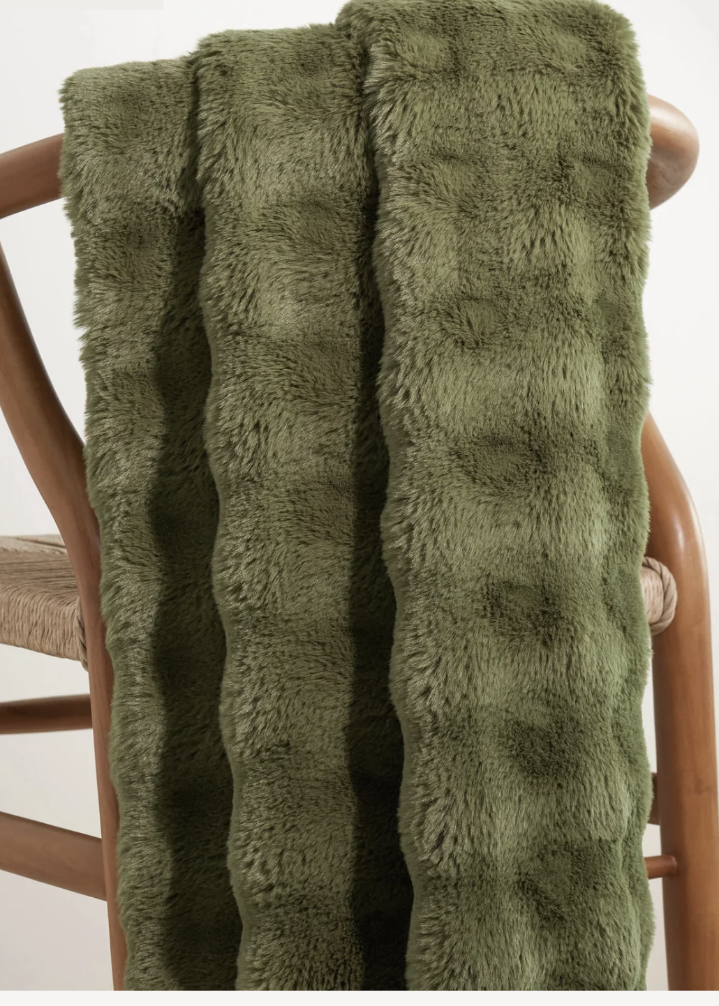 Olive Fab Faux Throw