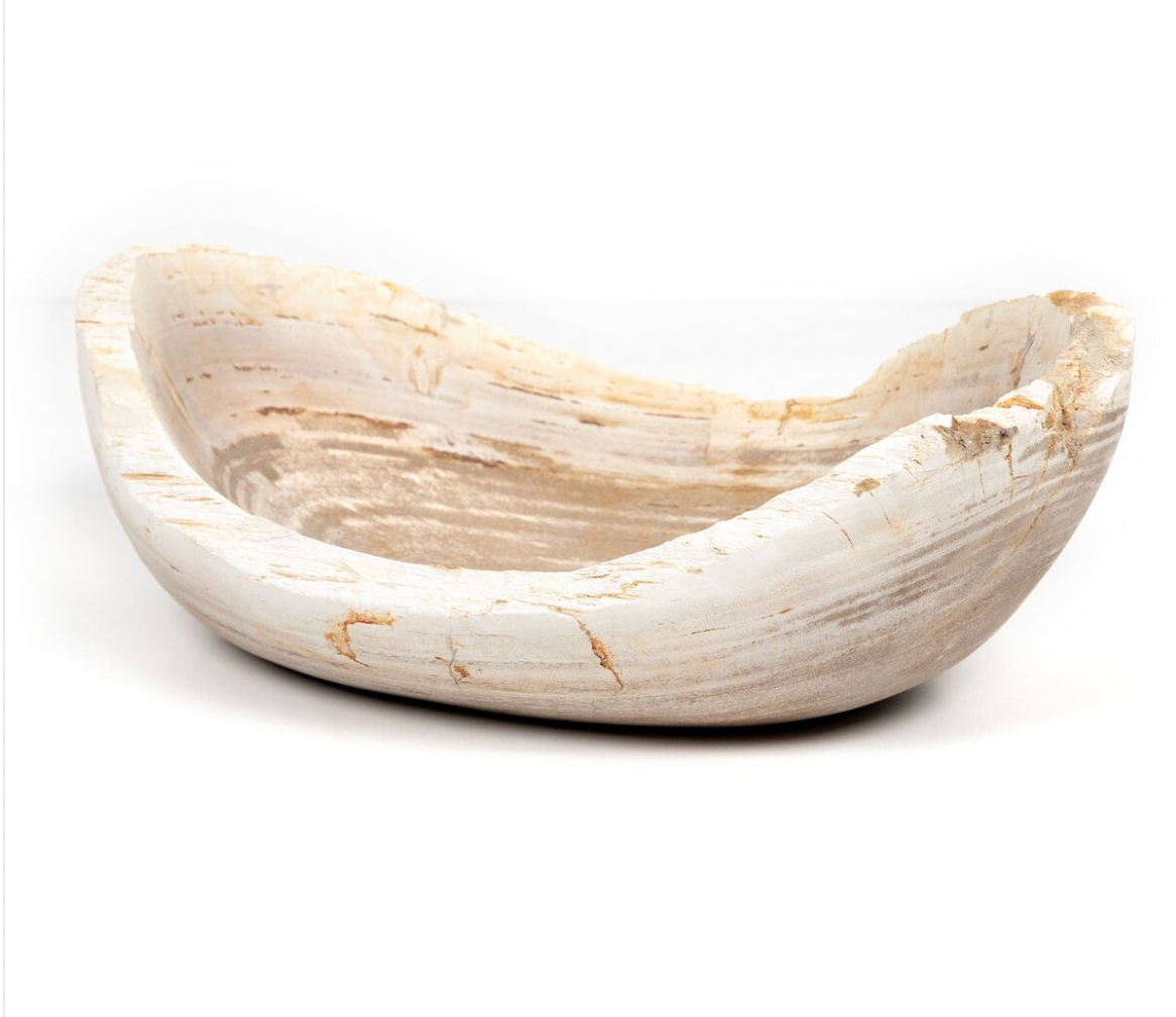 Oval Petrified Wood Bowl