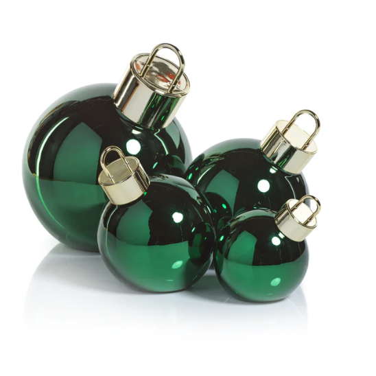 Green Metallic Glass Oversized Ornament Ball - 5 in