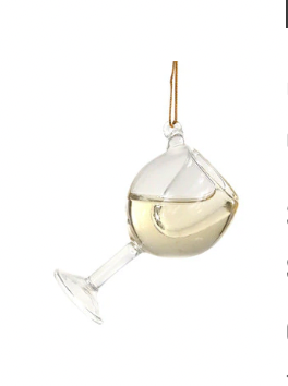 White Glass of Wine Ornament