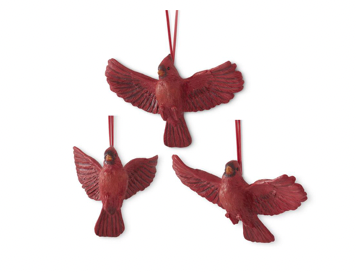 Resin Cardinal Ornaments 3 Styles