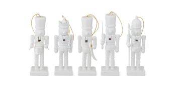 5 Inch White Nutcracker Ornaments 5 Styles