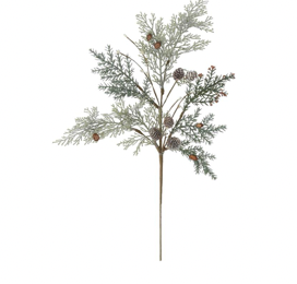 26 Inch Multi Leaf Stem w/Pine Cone Clusters