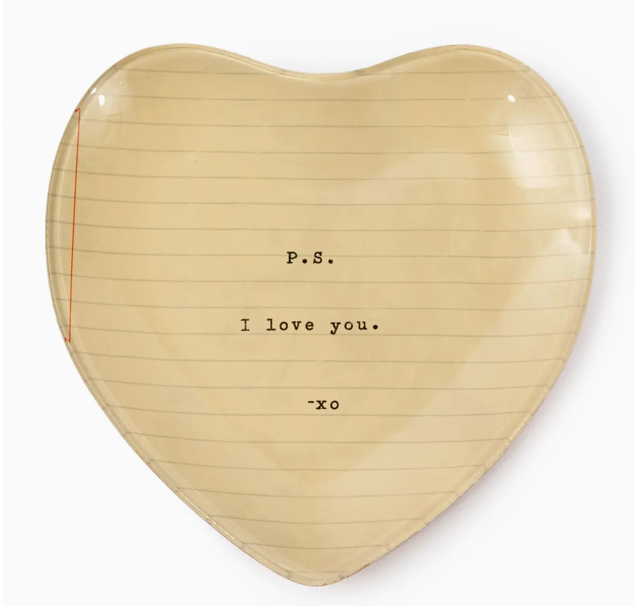 Ps I Love You Small Heart Decoupage Plate