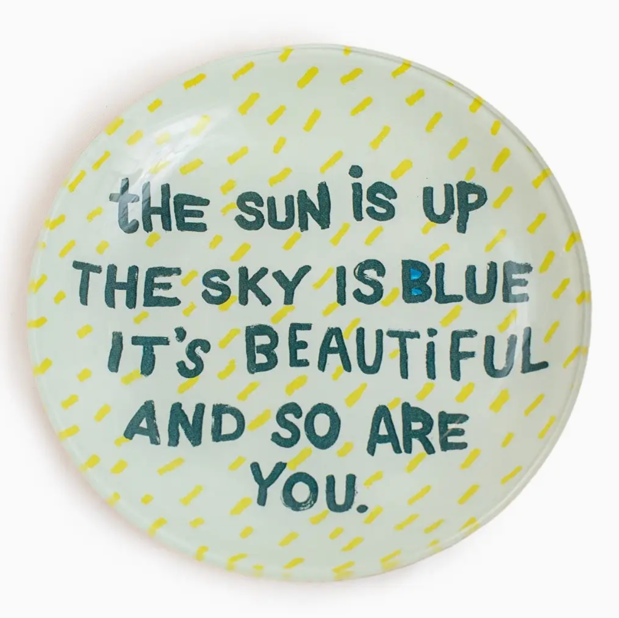 The Sun Is Up Round Decoupage Plate