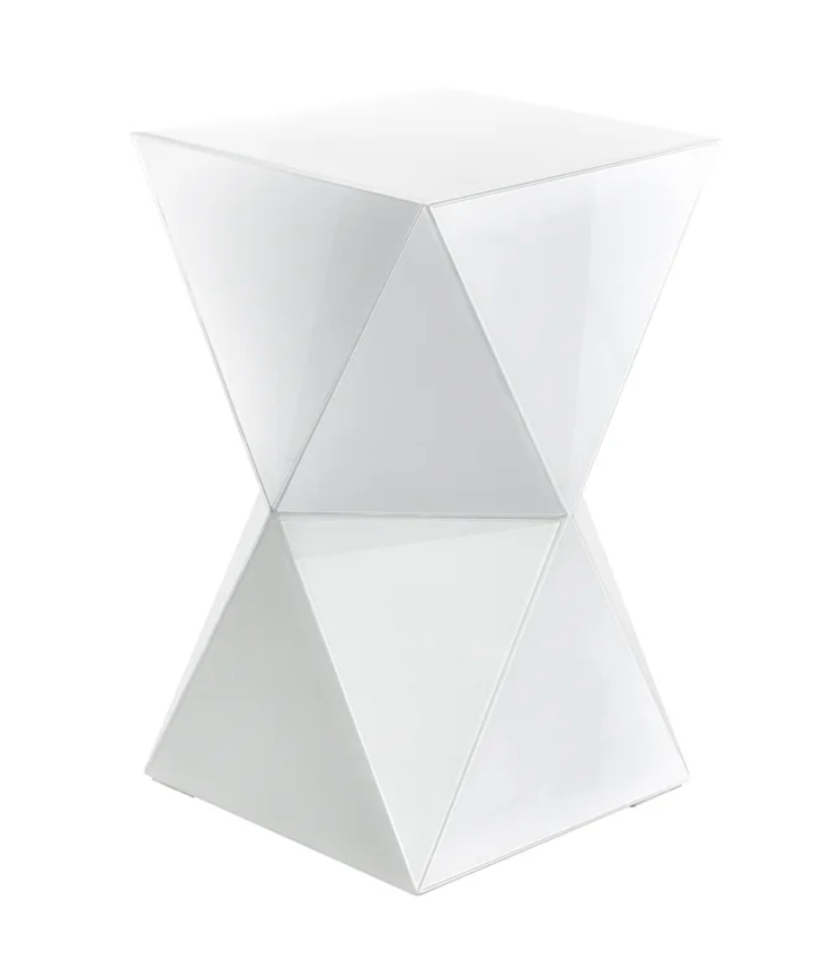White Glass Pedestal Table