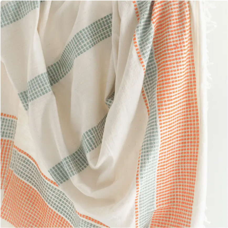 Tangerine Camden Cotton Throw