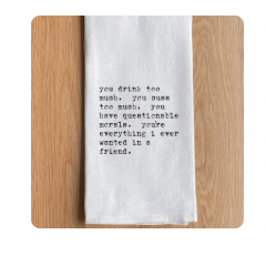 Drink Cuss Morals Towel