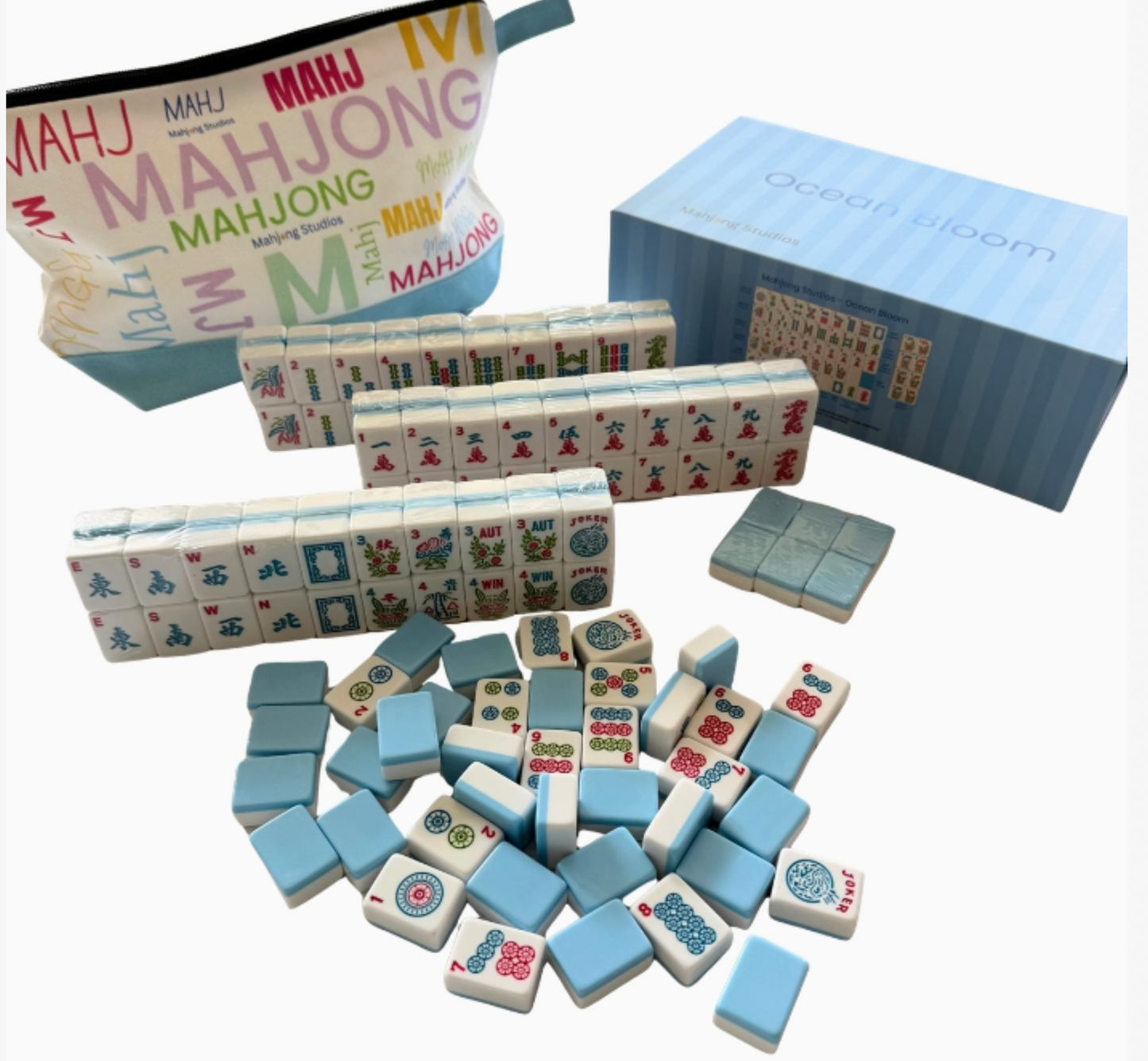 Ocean Bloom Mahjong Tiles