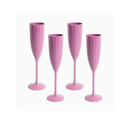 Pink Garden Party Champagne Flutes (set of 4)