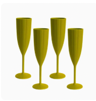 Green Garden Party Champagne Flutes (set of 4)