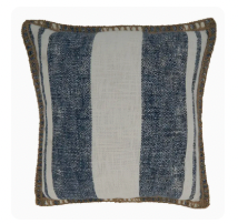 Blue Striped Throw Pillow
