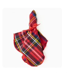 Red Plaid Scalloped Dinner Napkins
