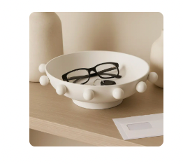White Iron Decorative Bowl