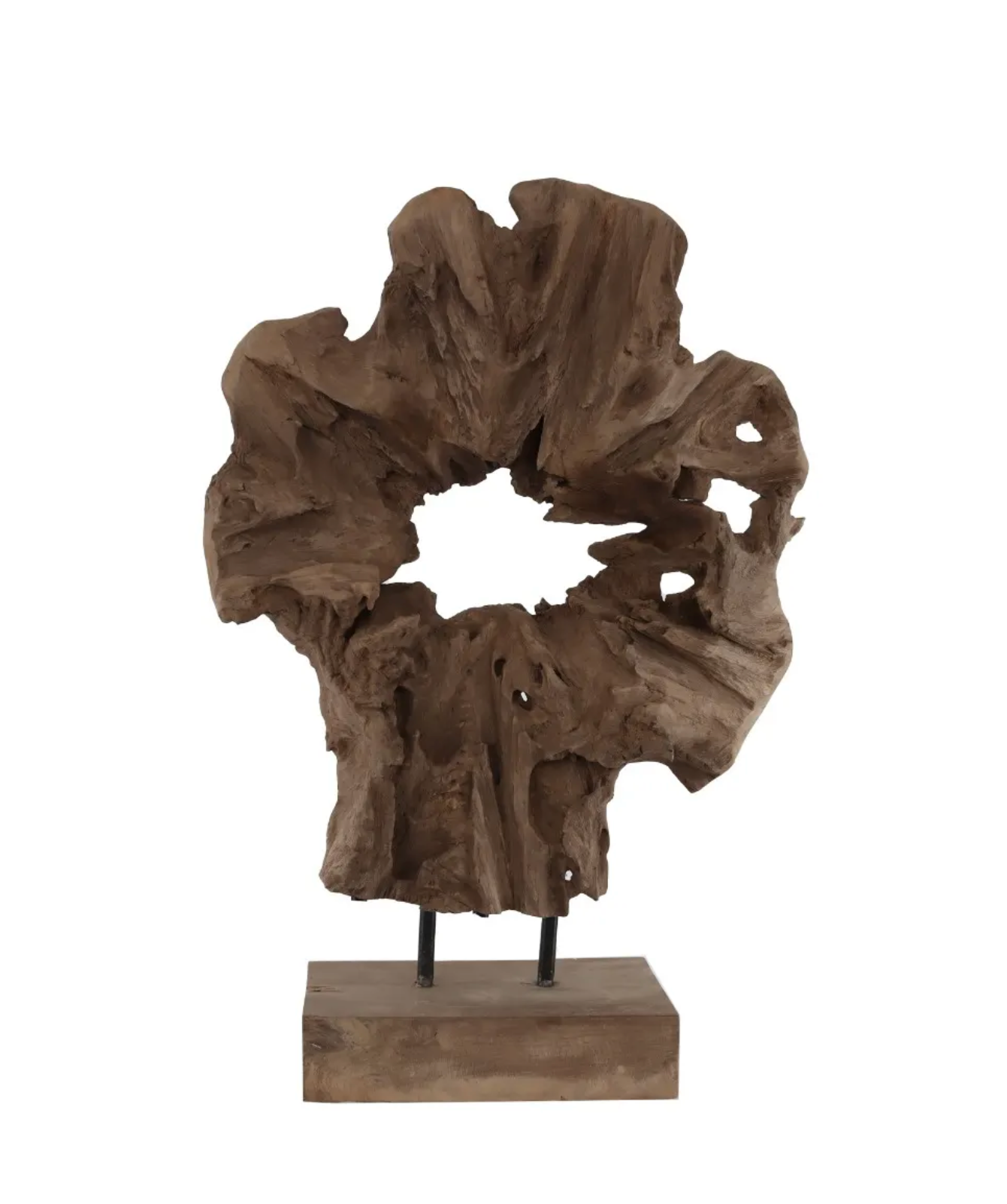 Abstract Teak Art Stand