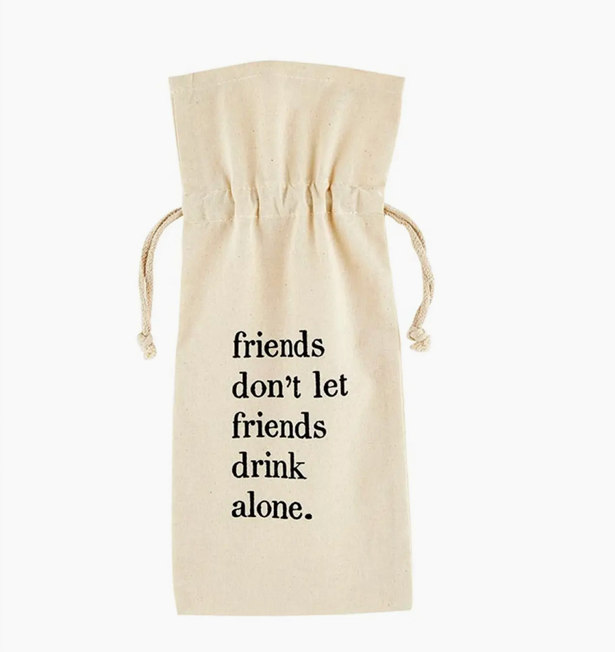 Drink Alone Wine Bag