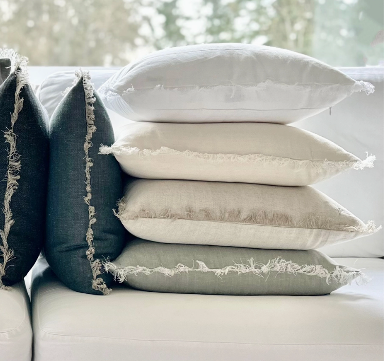 Ivory Fringe Pillow 26x26