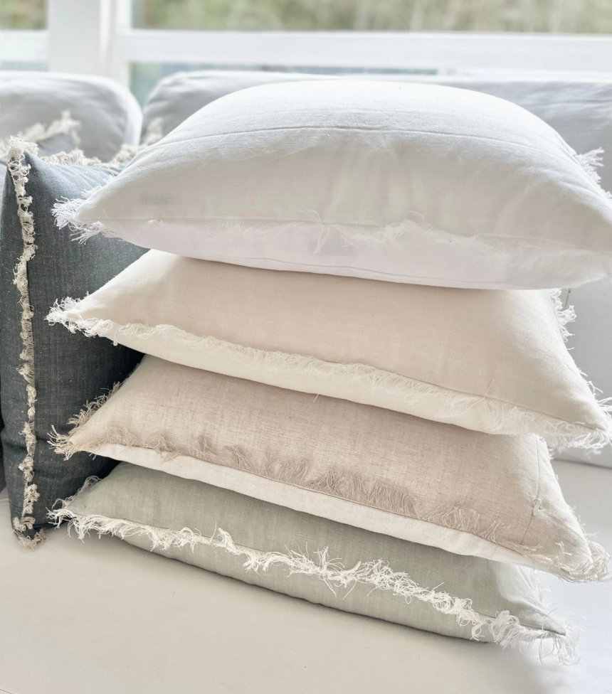 Natural Fringe Pillow 26x26