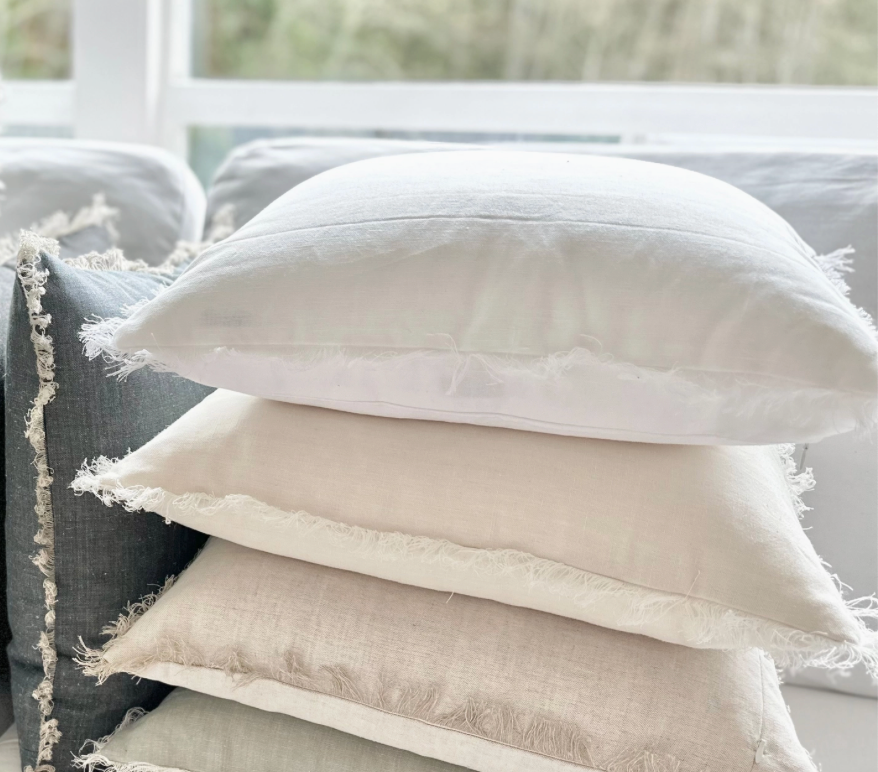 White Fringe Pillow 26x26