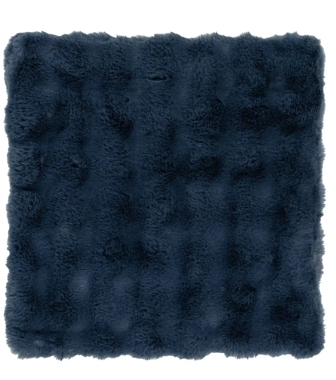 Navy-Fab Faux Pillow