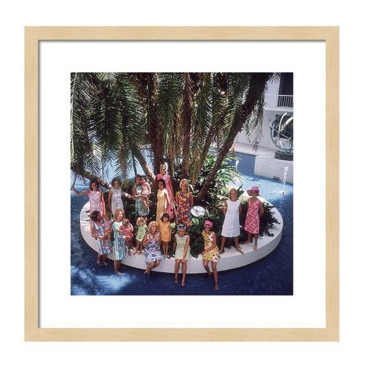 Pulitzer Fashions by Slim Aarons Framed Print