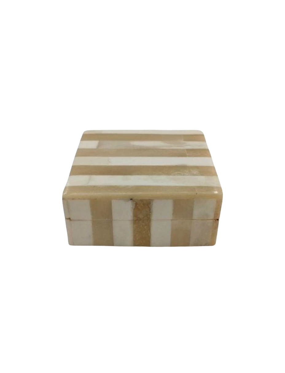 Extra Small Bone Striped Box