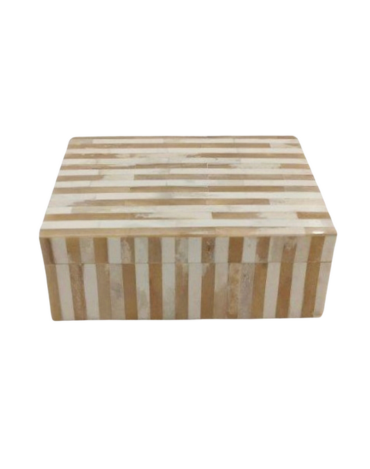 Medium Bone Striped Box