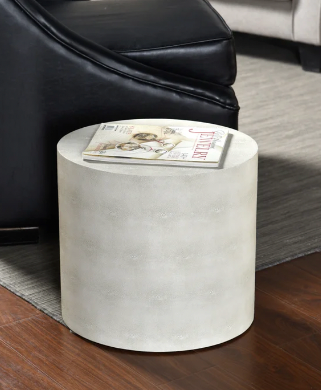 Tall Oval Shagreen Side Table