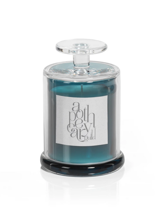 Blue Marine Candle with Glass Dome