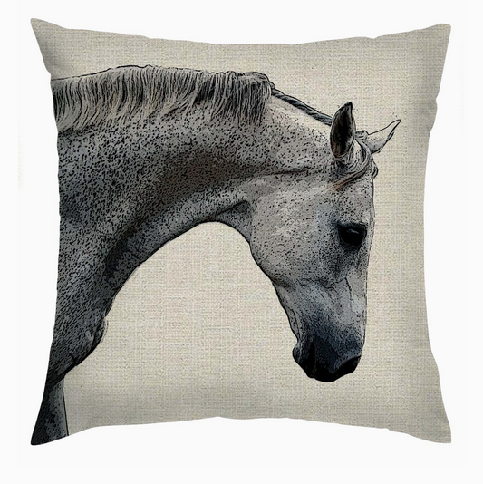 Linen Horse Pillow 18x18