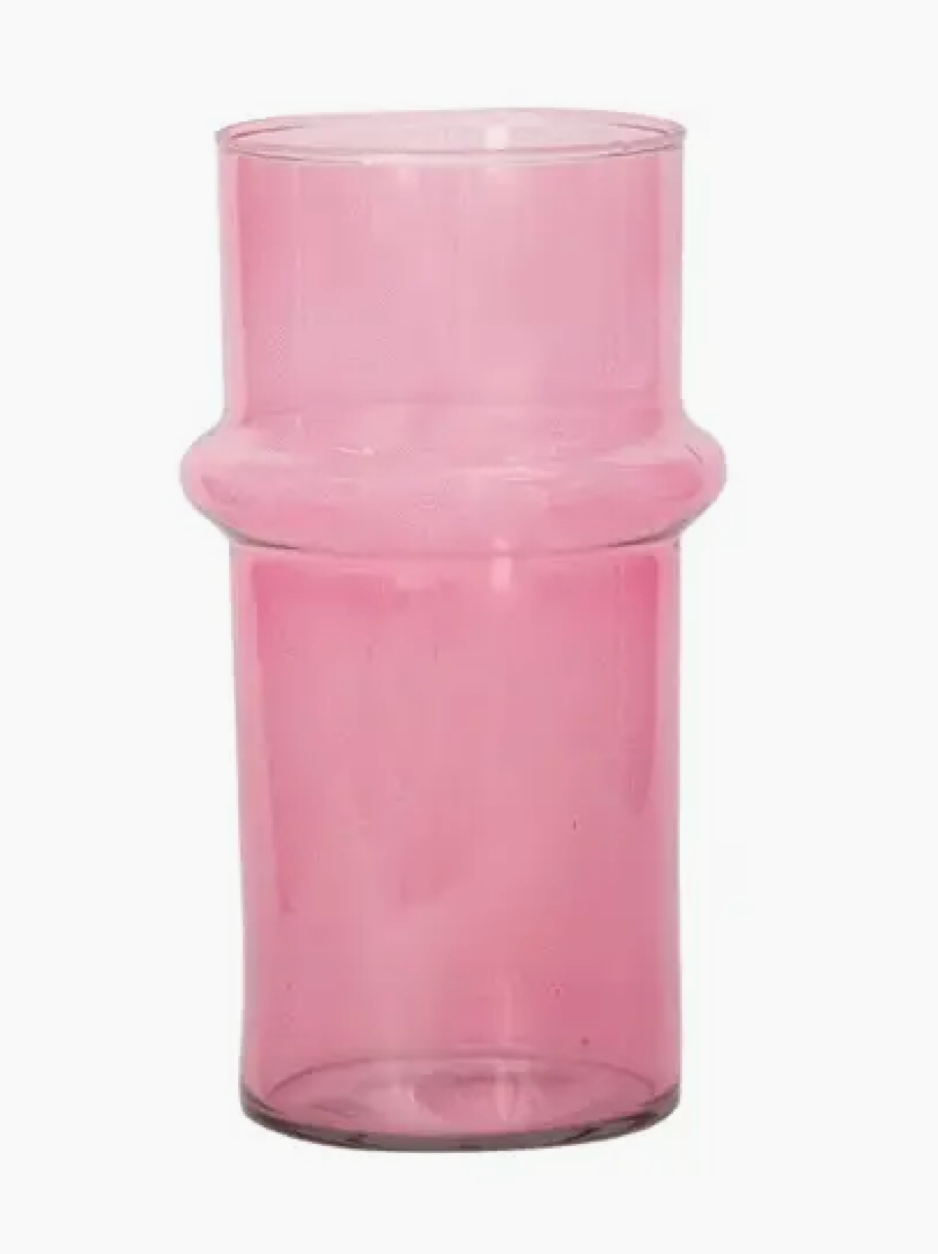 Pink Recycled Glass Vase