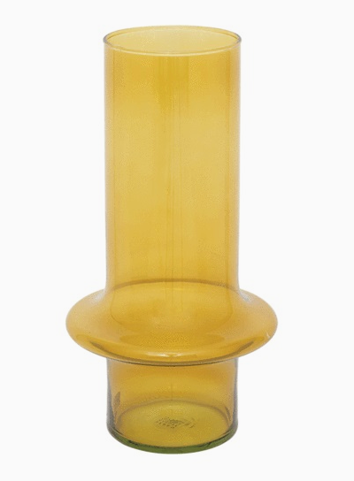 Tall Yellow Recycled Glass Vase