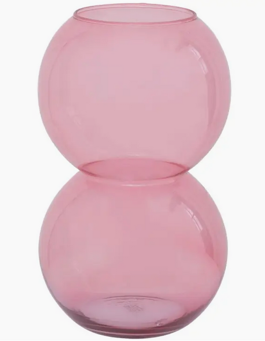 Pink Bubble Recycled Glass Vase