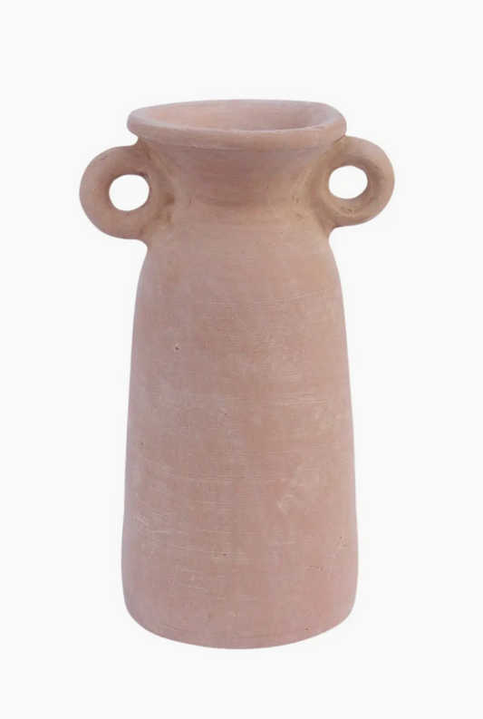 Short Terracotta Vase with Handles