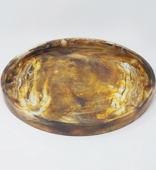 Tortoiseshell Large Round Tray