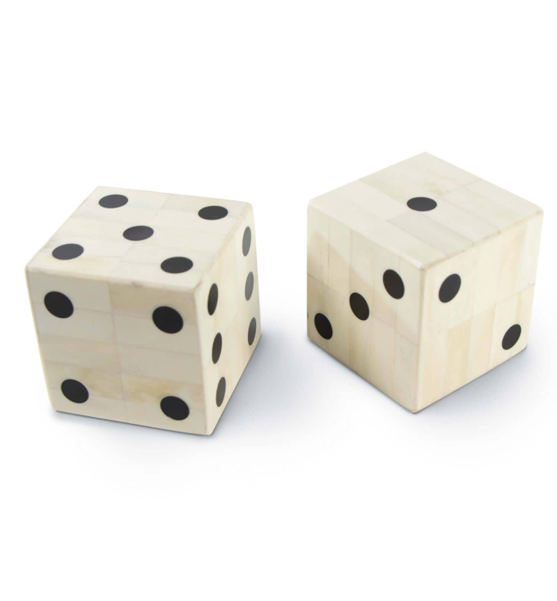 Oversized Bone Dice Pair