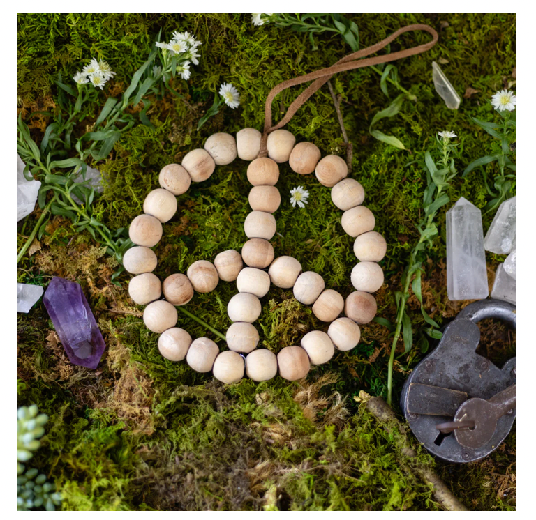 Wooden Beaded Peace Sign