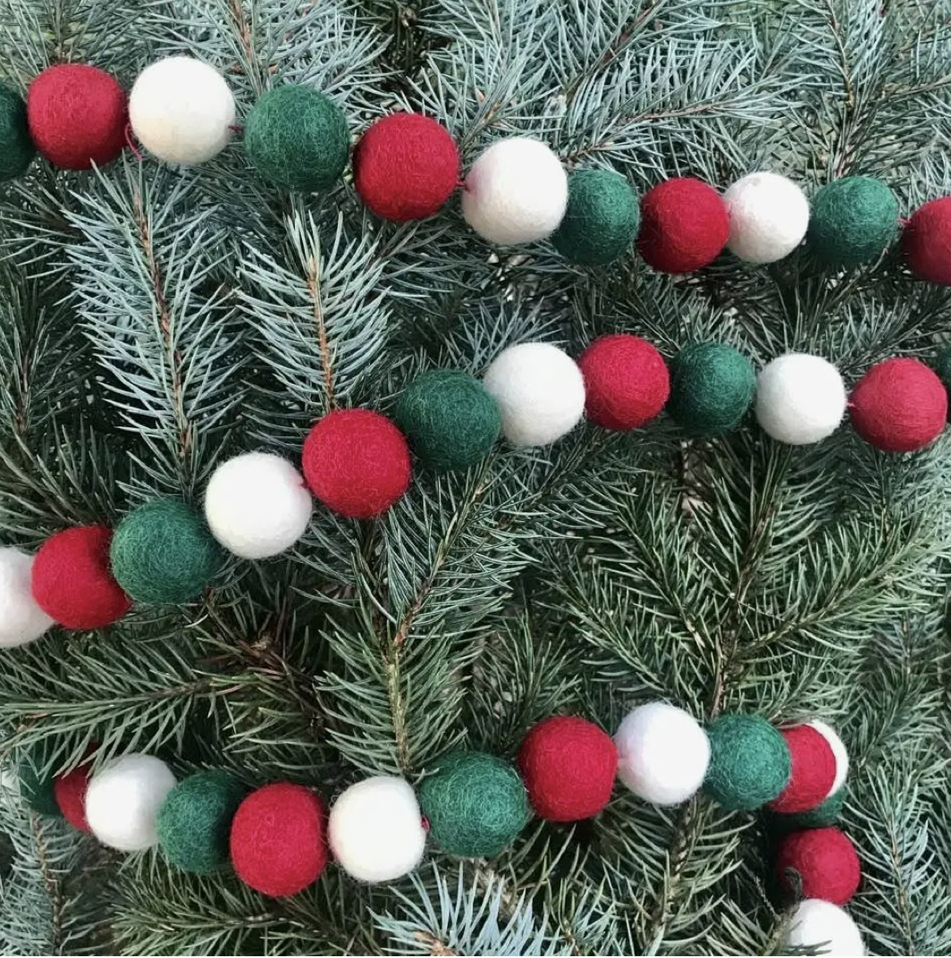 Garland Balls- Green and White